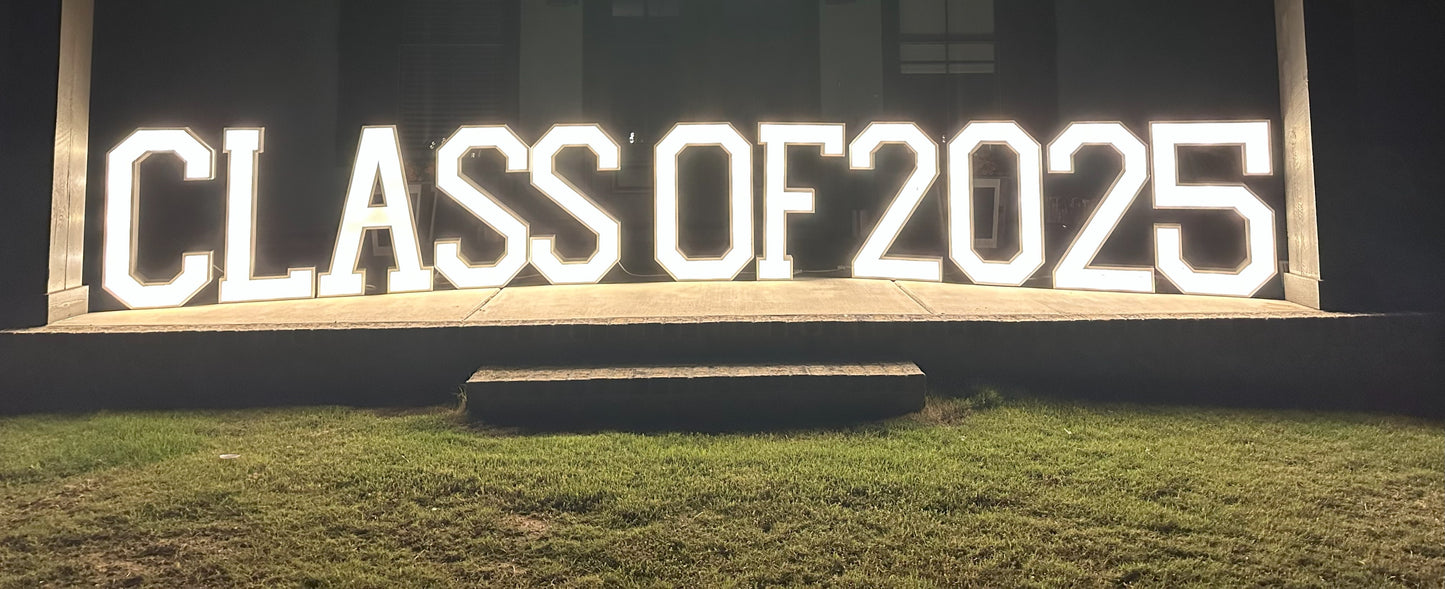 "Class of 2025" 3 feet Marquee Letter Rentals
